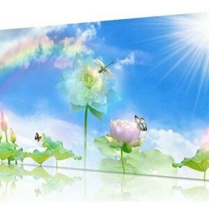 Amazon Colorful Floral Wall Art with Blue Sky